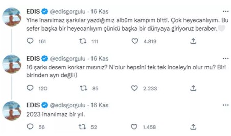 Edis'ten yeni albüm müjdesi...